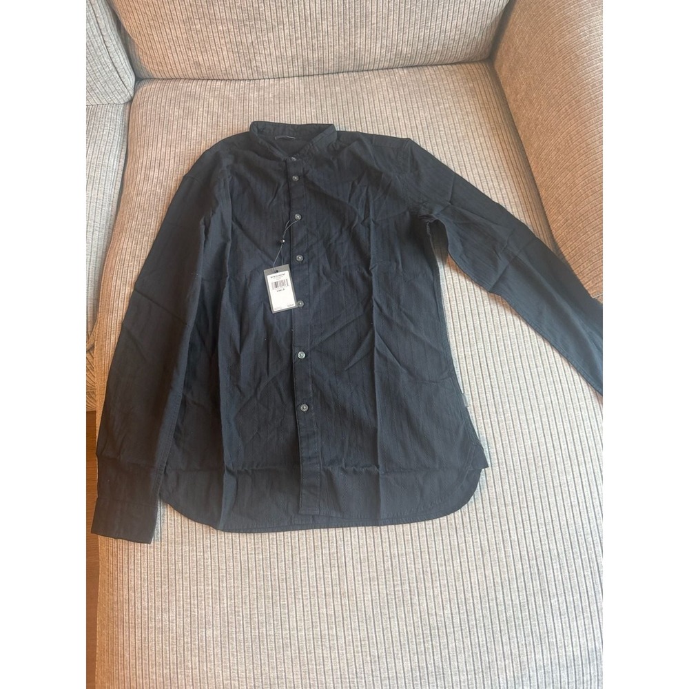 John Varvatos Men's Textured Band Collar Button-Down Shirt‎